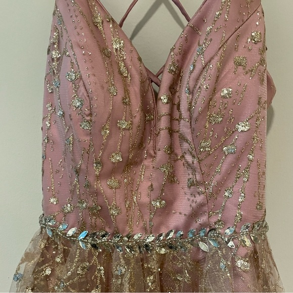 Short Beautiful Rose Gold Dress - Picture 2 of 6